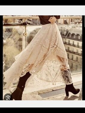 Spell Rhiannon Maxi SkIRT Nwot Large Beige White Blush Rare